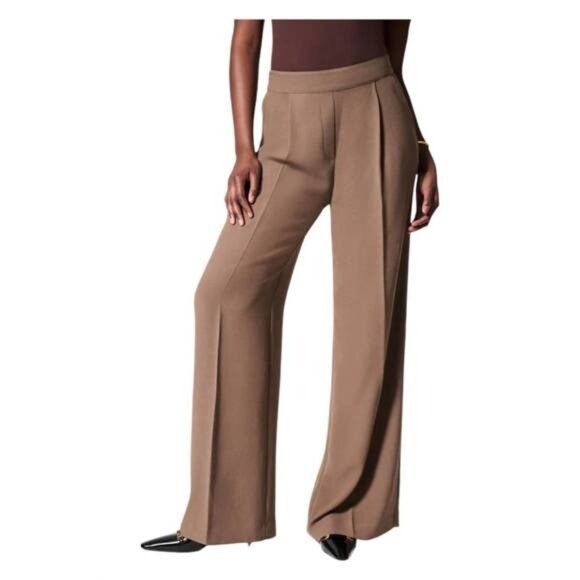 Spanx NWT Crepe Pleated Trouser in Cedar Size XL - Picture 1 of 4